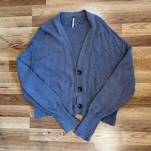 Free People Women's Grey Blue Cardigan